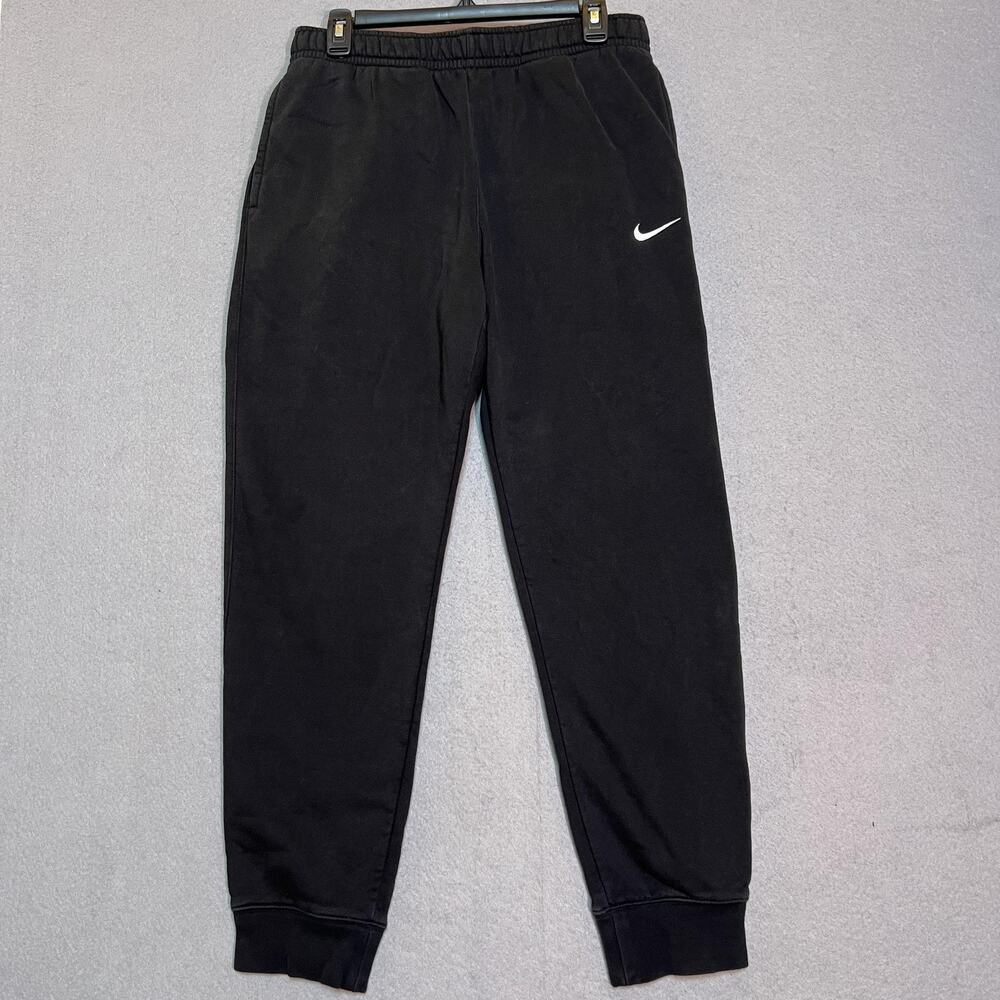 Nike Club Fleece Sweatpants Mens Medium Black Elastic Waist Pockets Gym Athletic